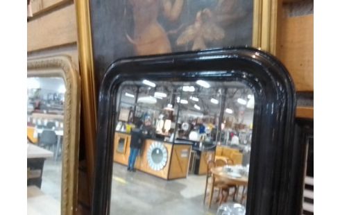 MIROIR DE CHEMINÉE CADRE NOIR ANCIEN