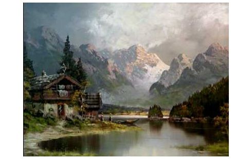 GEMÄLDE I.R. ALPEN <SIGNIERT>