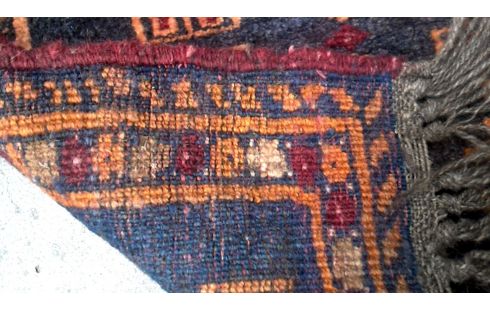 TAPIJT HANDGEKNOOPT KLEIN ORANJE GRIJS