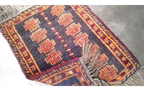 TAPIJT HANDGEKNOOPT KLEIN ORANJE GRIJS