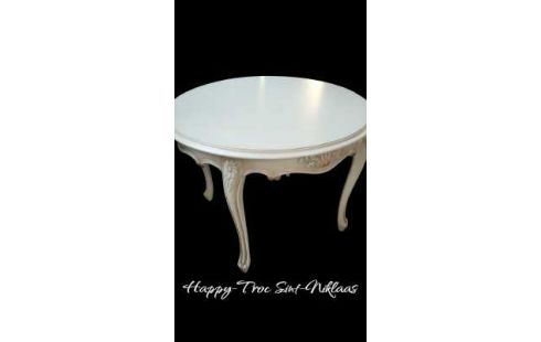 TABLE DE SALON ROND ECRU STYLE LOUIS XIV