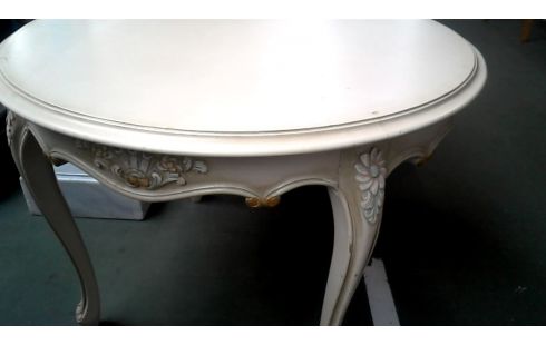 TABLE DE SALON ROND ECRU STYLE LOUIS XIV