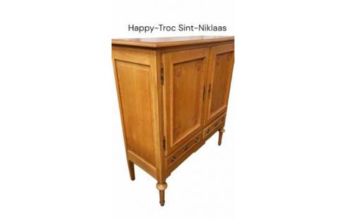 ARMOIRE STYLE LOUIS XIV 2 PORTES / 2 TIROIRS CHENE