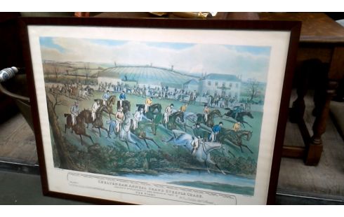 REPRODUCTIE GRAVURE ENGELS STEPLE CHASE