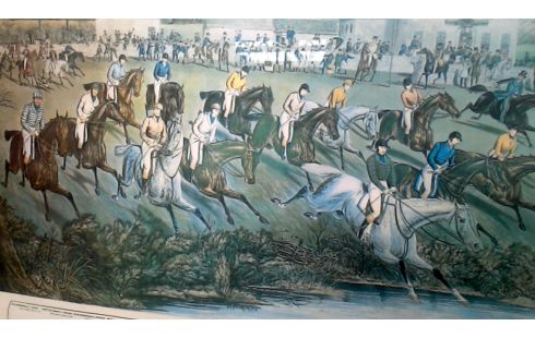 REPRODUCTIE GRAVURE ENGELS STEPLE CHASE