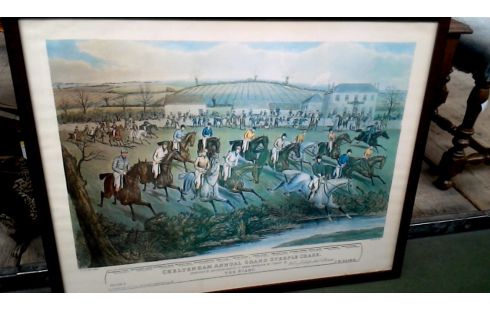 REPRODUCTIE GRAVURE ENGELS STEPLE CHASE