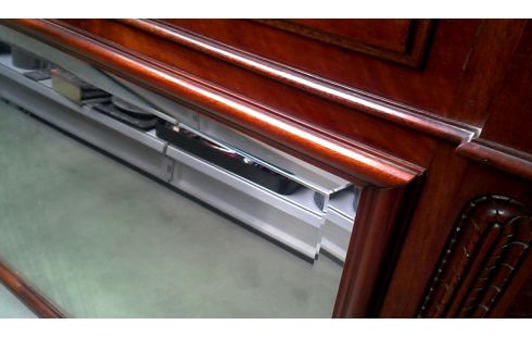 ESPEJO BISELADO VETA DE CAOBA