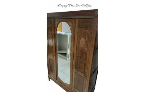 ROPERO ART DECO ROBLE, , ESPEJO BISELADO