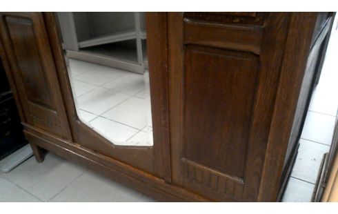 ROPERO ART DECO ROBLE, , ESPEJO BISELADO