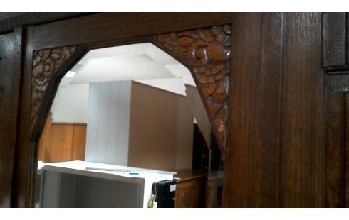 ROPERO ART DECO ROBLE, , ESPEJO BISELADO