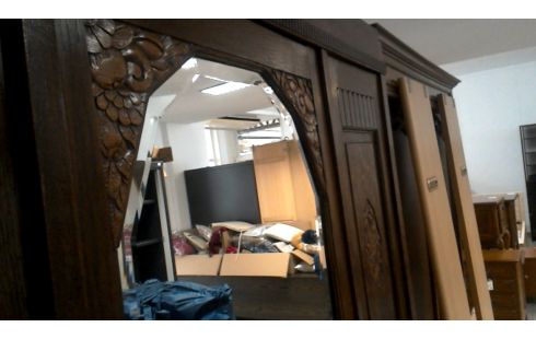 ROPERO ART DECO ROBLE, , ESPEJO BISELADO