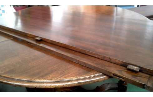 MESA DE COMEDOR REDONDO MACIZO ROBLE ALARGO