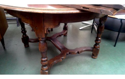 MESA DE COMEDOR REDONDO MACIZO ROBLE ALARGO