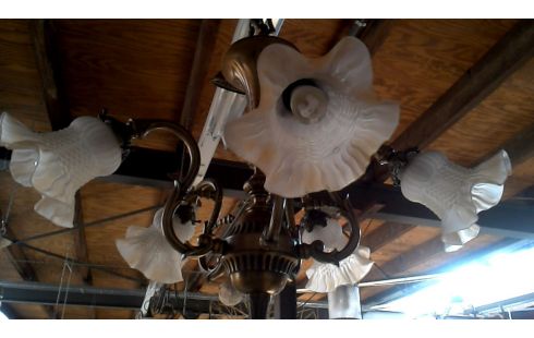 LÁMPARA DE TECHO RAMA BRONCE ESTERA HIELO