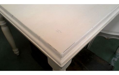 TABLE DE SALLE A MANGER ECRU 1 TIROIR