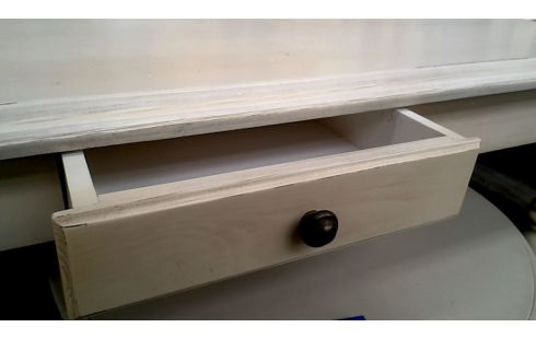 TABLE DE SALLE A MANGER ECRU 1 TIROIR