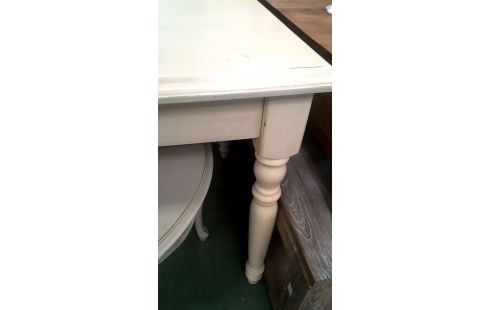 TABLE DE SALLE A MANGER ECRU 1 TIROIR