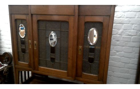 ANRICHTE. ART DECO. EICHE, , BUNTES FENSTER 5 TÜREN LADEN