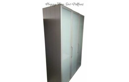 KLEIDERSCHRANK 1 GRAU 3 TÜREN ZOPF EIS