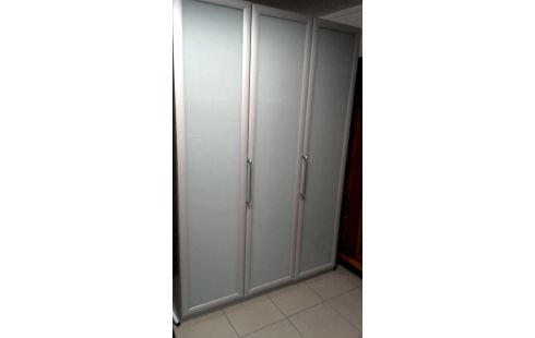 KLEIDERSCHRANK 1 GRAU 3 TÜREN ZOPF EIS