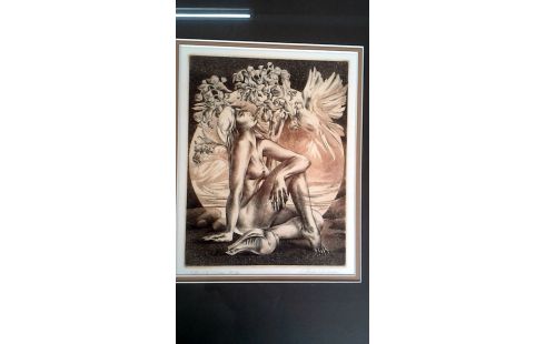 GRABADO COLOR MUJER DEDICATORIA