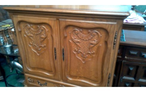 ARMOIRE BRETON 2 PORTES 1 TIROIR CHENE