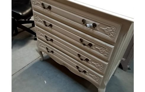 COMMODE patine blanc style louis xv