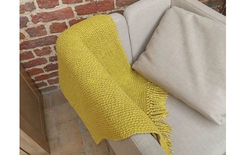 VESTIAIRE JETÉ DE CANAPÉ MOUTARDE