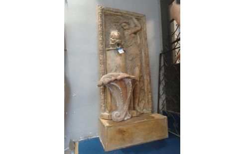 GRANDE FONTAINE  EN TERRE CUITE DECOR ART-DECO EZIO CECCARELLI