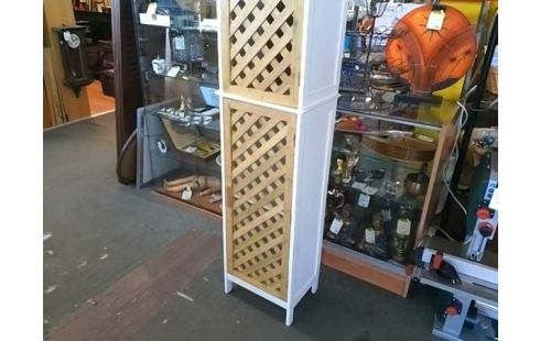 COLONNE SALLE DE BAINS BLANCHE PORTE BOIS