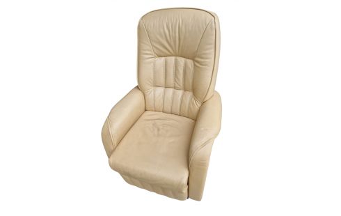 FAUTEUIL RELAX HIMOLLA CUIR CRÈME RELEVEUR