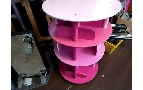 BIBLIOTHEQUE ENFANT ROSE SUR ROULETTES