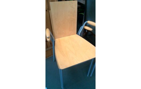 2 STOELEN GRIJS METAAL MULTIPLEX