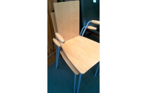 2 STOELEN GRIJS METAAL MULTIPLEX