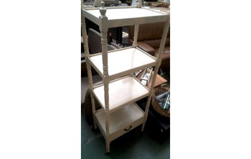 MEUBLE D'APPOINT, , ETAGERE ECRU A ROULETTE 1 TIROIR