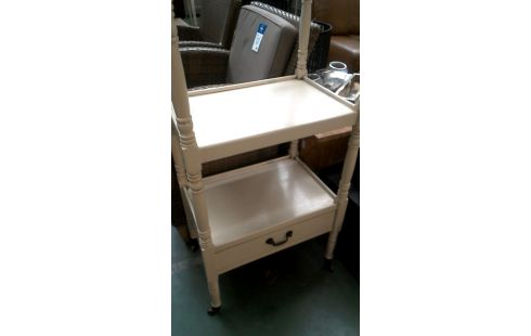 MEUBLE D'APPOINT, , ETAGERE ECRU A ROULETTE 1 TIROIR