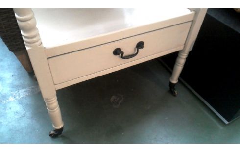 MEUBLE D'APPOINT, , ETAGERE ECRU A ROULETTE 1 TIROIR