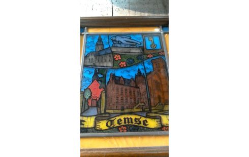 DECO-OBJECT GLAS IN LOOD TEMSE VERLICHT