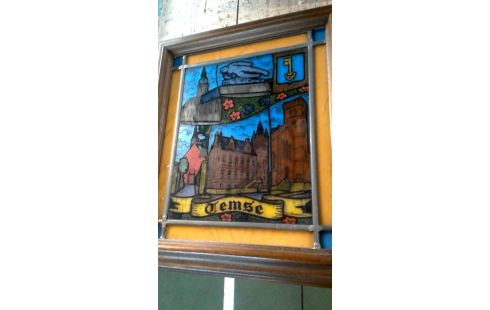 DECO-OBJECT GLAS IN LOOD TEMSE VERLICHT