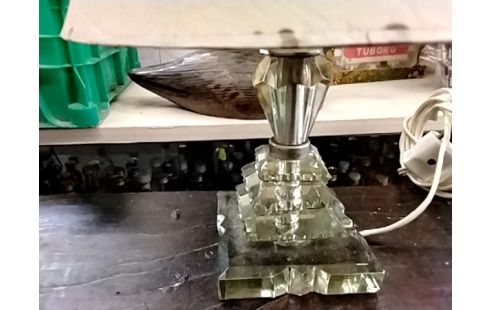 LAMPE DE CHEVET MODERNISTE VERRE BISEAUTÉ