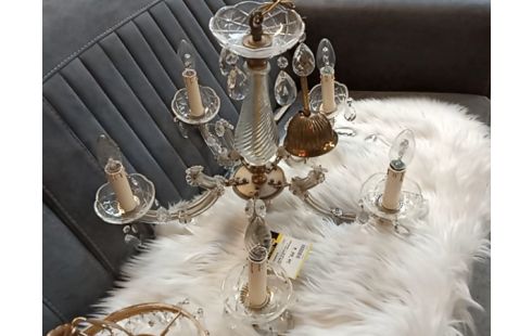 LUSTRE 5 BRANCHES A PERLES