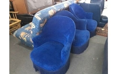 FAUTEUIL TISSU BLEU
