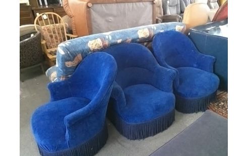 FAUTEUIL TISSU BLEU