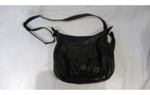 SAC BANDOULIERE CUIR NOIR POURCHET