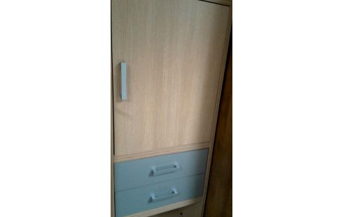 KAST KOLOM HOUT LOOK 1 DEUR 2 LADEN GRIJS