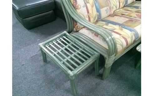 CANAPE 2P TOTIN VERT + 2 FAUTEUILS ROTIN VERT