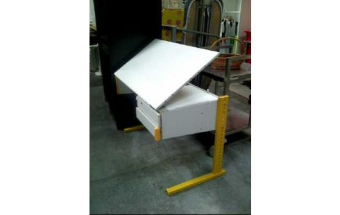 SCHREIBTISCH GESTELL GELB 2-SCHUBL. AUFKL.BAR