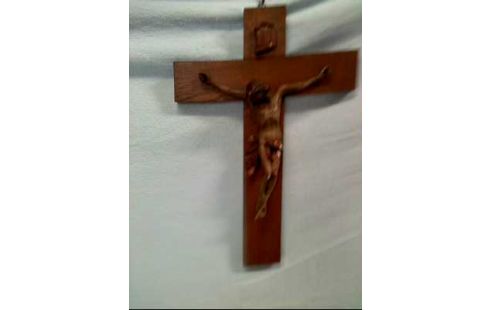 WANDKREUZ HOLZ MIT JESUSFIGUR RUSTIKAL