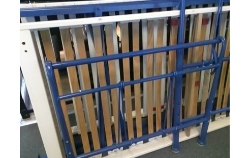 LIT METAL BLEU 90X190 AVEC SOMMIER A LATTES