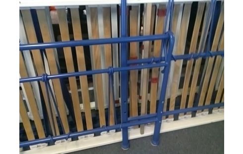 LIT METAL BLEU 90X190 AVEC SOMMIER A LATTES